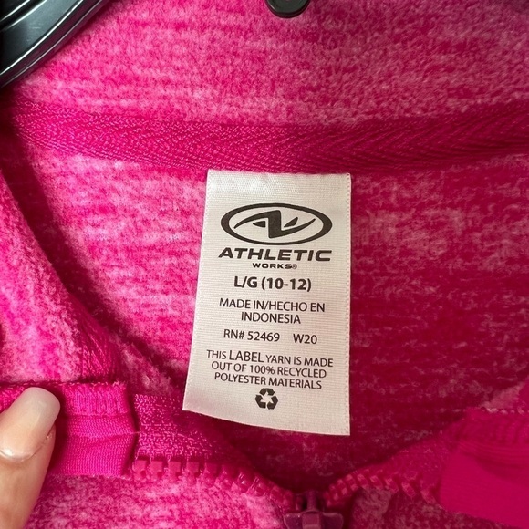 Girls 10/12 Athletic Works quarter zip fleece pullover - Picture 2 of 2